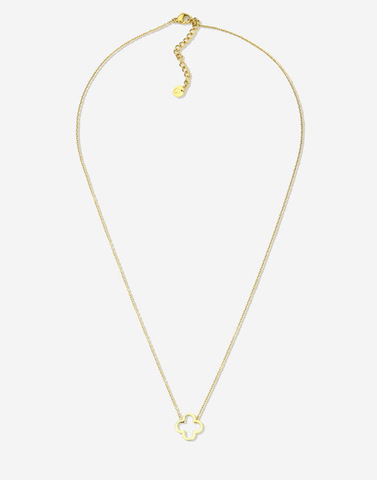 Ketting open klaver goudkleurig