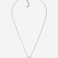 Silver-colored open clover necklace