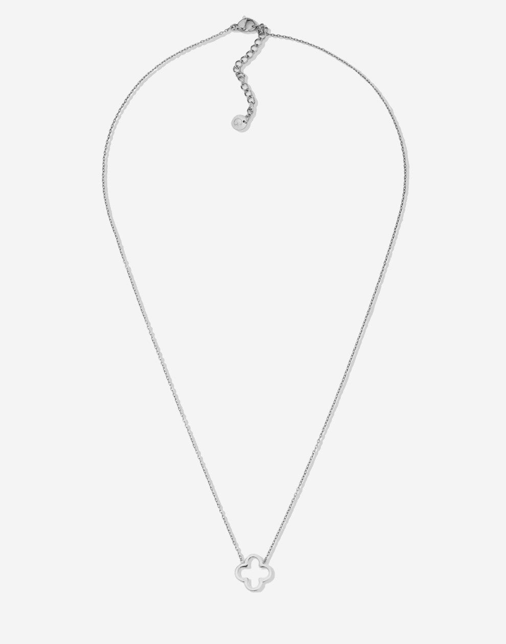 Ketting open klaver zilverkleurig