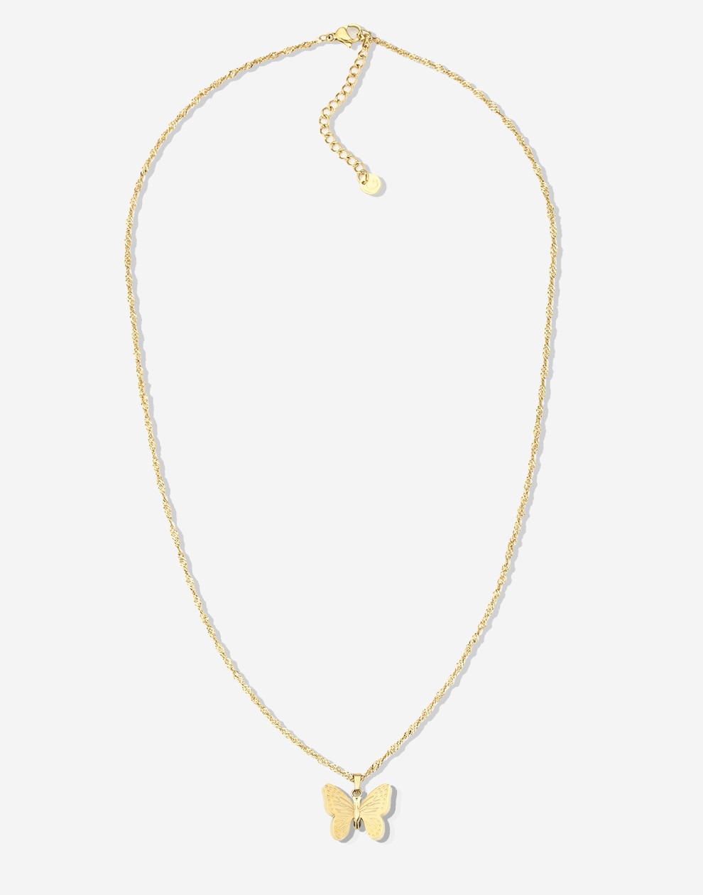 Lange ketting vlinder goudkleurig
