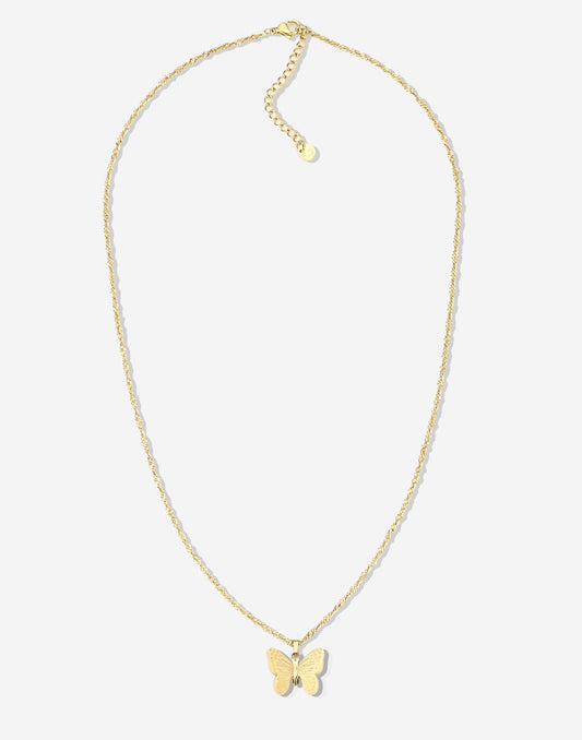 Lange ketting vlinder goudkleurig