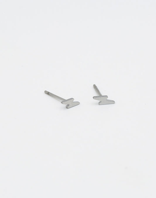 Bliksem earstuds zilverkleurig