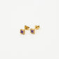 Studs klavers paars goudkleurig