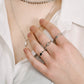 Ringen set steentjes zilverkleurig
