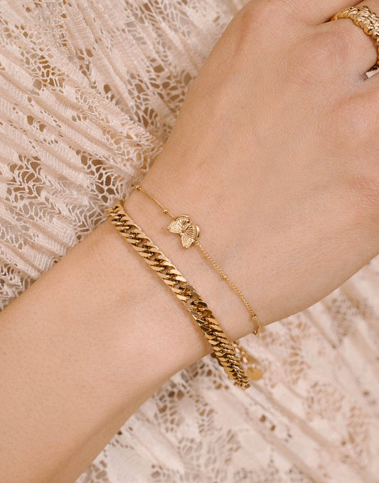 Vlinder armband goudkleurig