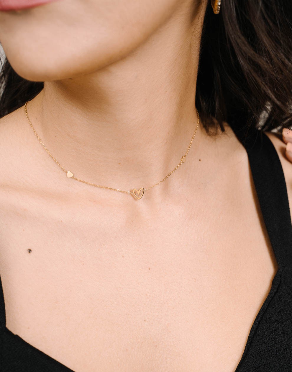 ketting speels hartje goudkleurig