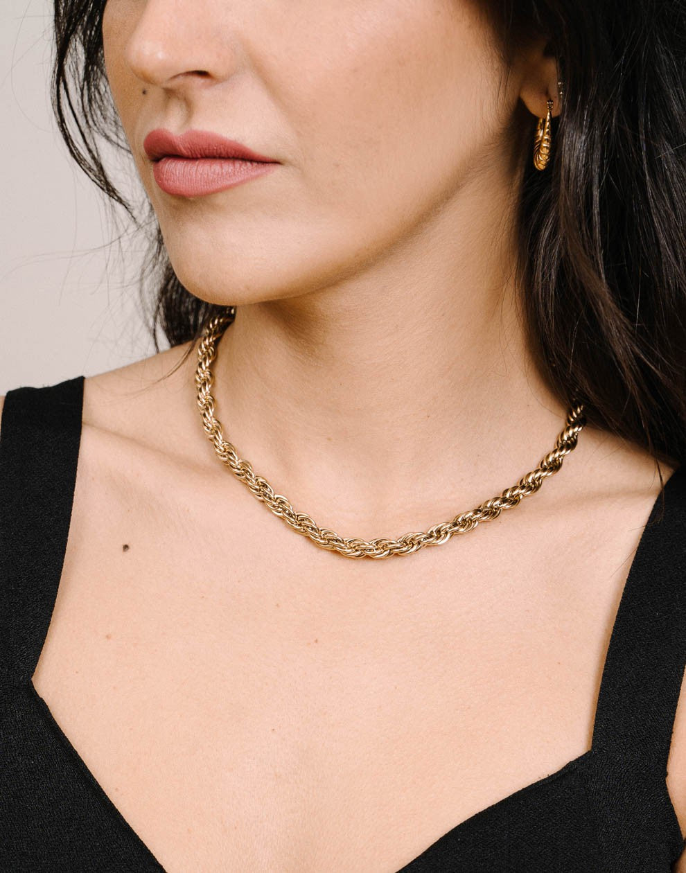 Gedraaide schakelketting chunky goudkleurig
