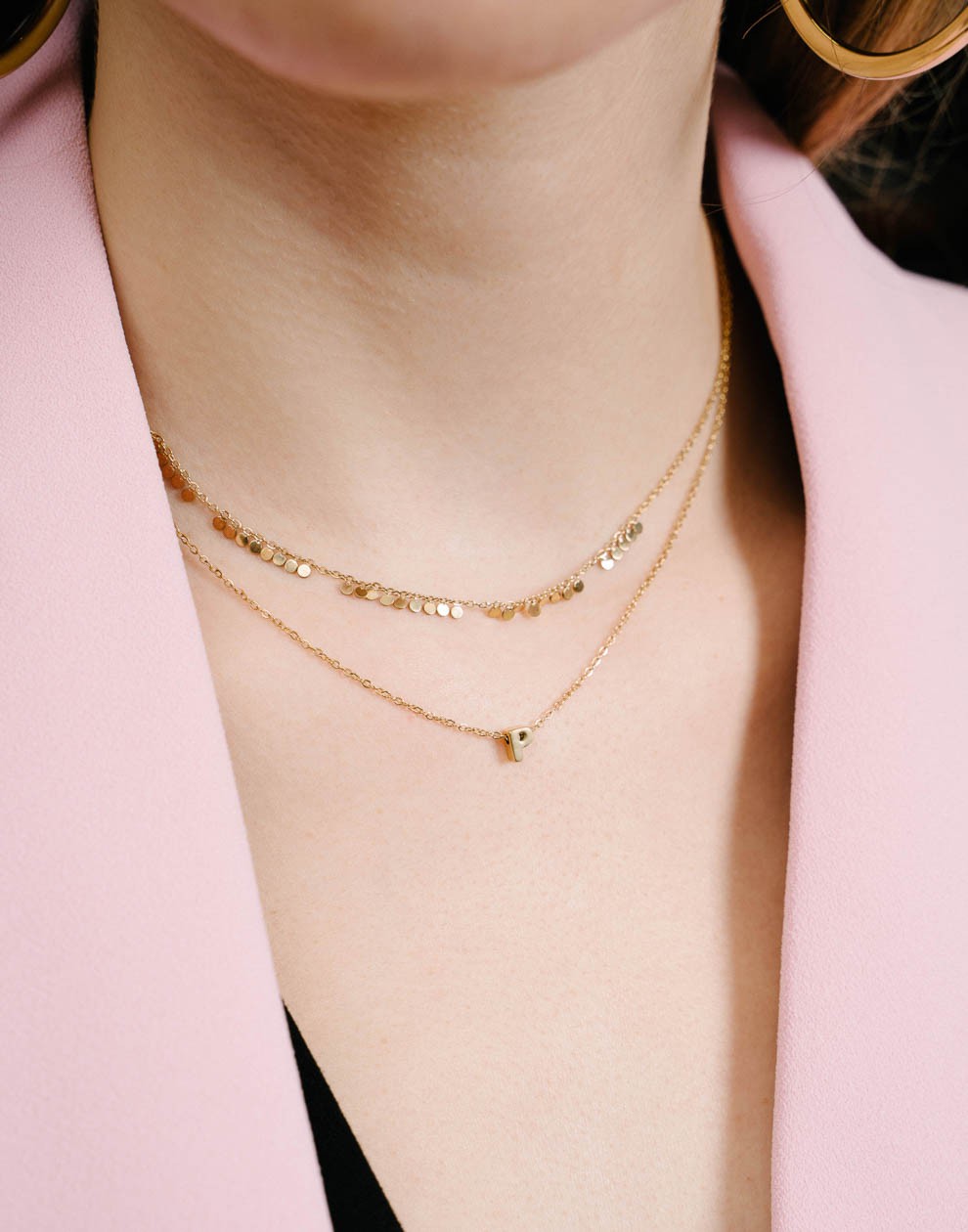 Initialen ketting letter P goudkleurig