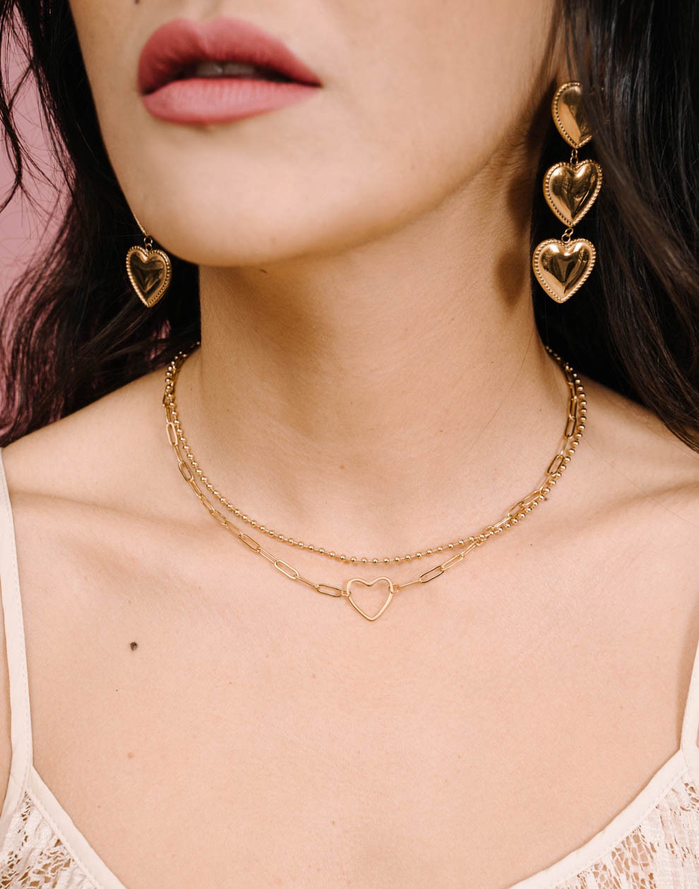 Ketting bolletjes goudkleurig