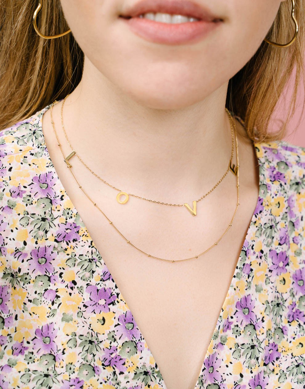 love ketting goudkleurig