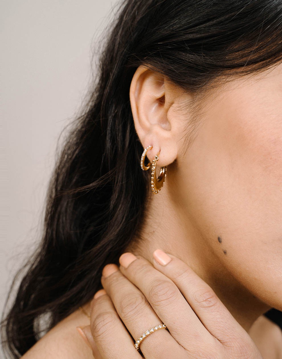 hoops met chain goudkleurig