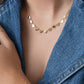 ketting hartjes pailletten goudkleurig