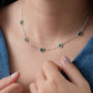 ketting vintage hartjes groen zilverkleurig
