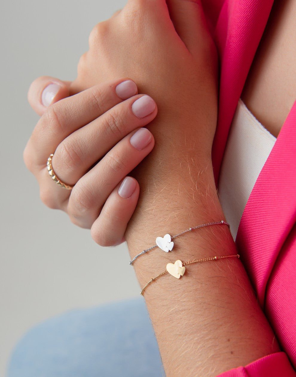 mama dochter armbanden set hartjes