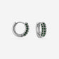 earrings with green silver-colored stones