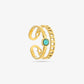 Dubbele ring met steen tuquoise