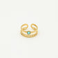 Dubbele ring met steen tuquoise