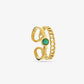 Dubbele ring met steen groen