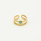 Dubbele ring met steen groen
