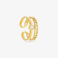 Dubbele ring met steen wit