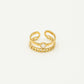 Dubbele ring met steen wit