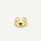 Dubbele ring met steen zwart