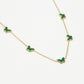 Necklace butterflies green gold colored