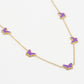 Ketting vlinders paars goudkleurig