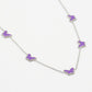 Ketting vlinders paars zilverkleurig