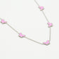 Ketting vlinders roze zilverkleurig