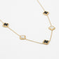 Ketting klavers zwart met strass