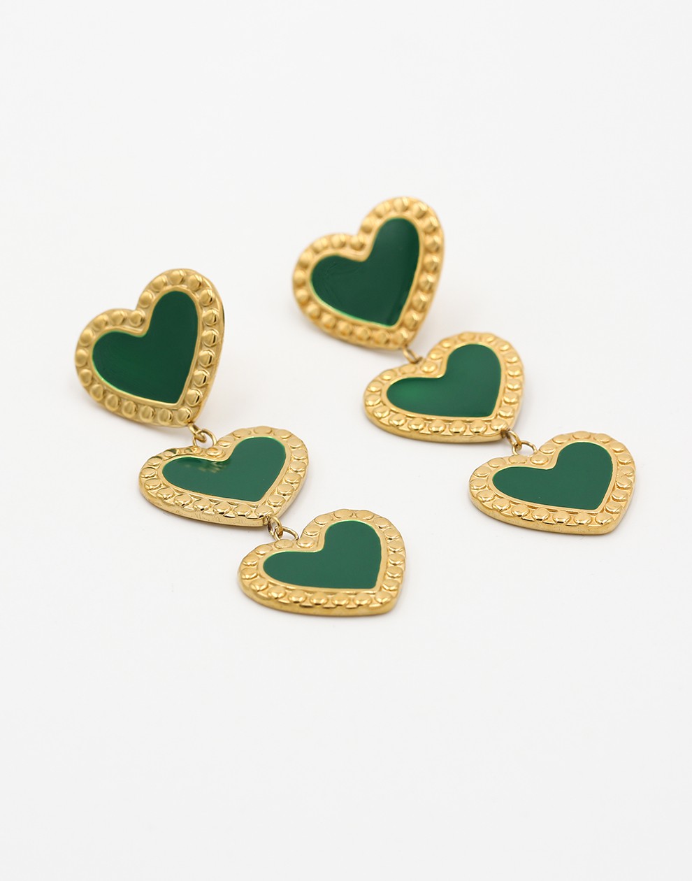 Hartjes oorbellen hanger groen