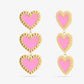 Hartjes oorbellen hanger roze