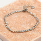 Fijne schakelarmband ovaal zilverkleurig