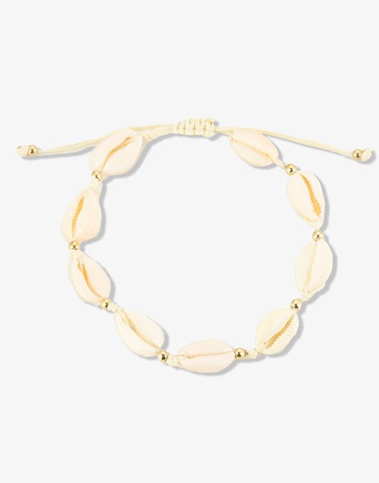 schelpen enkelbandje beige