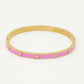 Bangle armband hartjes roze