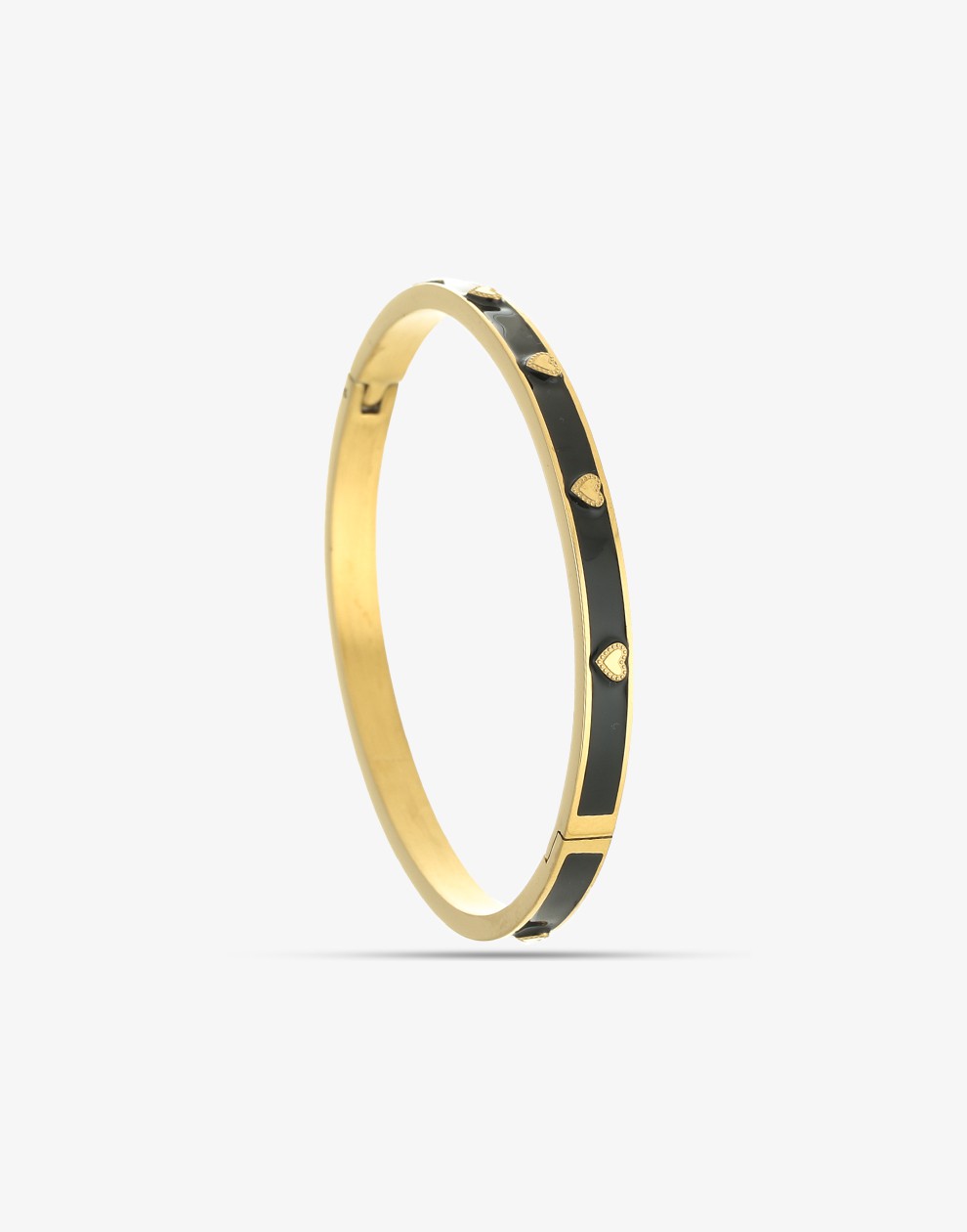 Bangle armband hartjes zwart