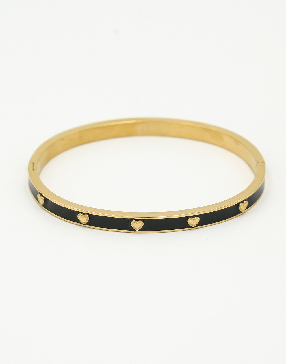 Bangle armband hartjes zwart