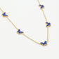Ketting vlinders blauw goudkleurig