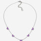 Ketting vlinders paars zilverkleurig