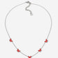 Ketting vlinders rood zilverkleurig