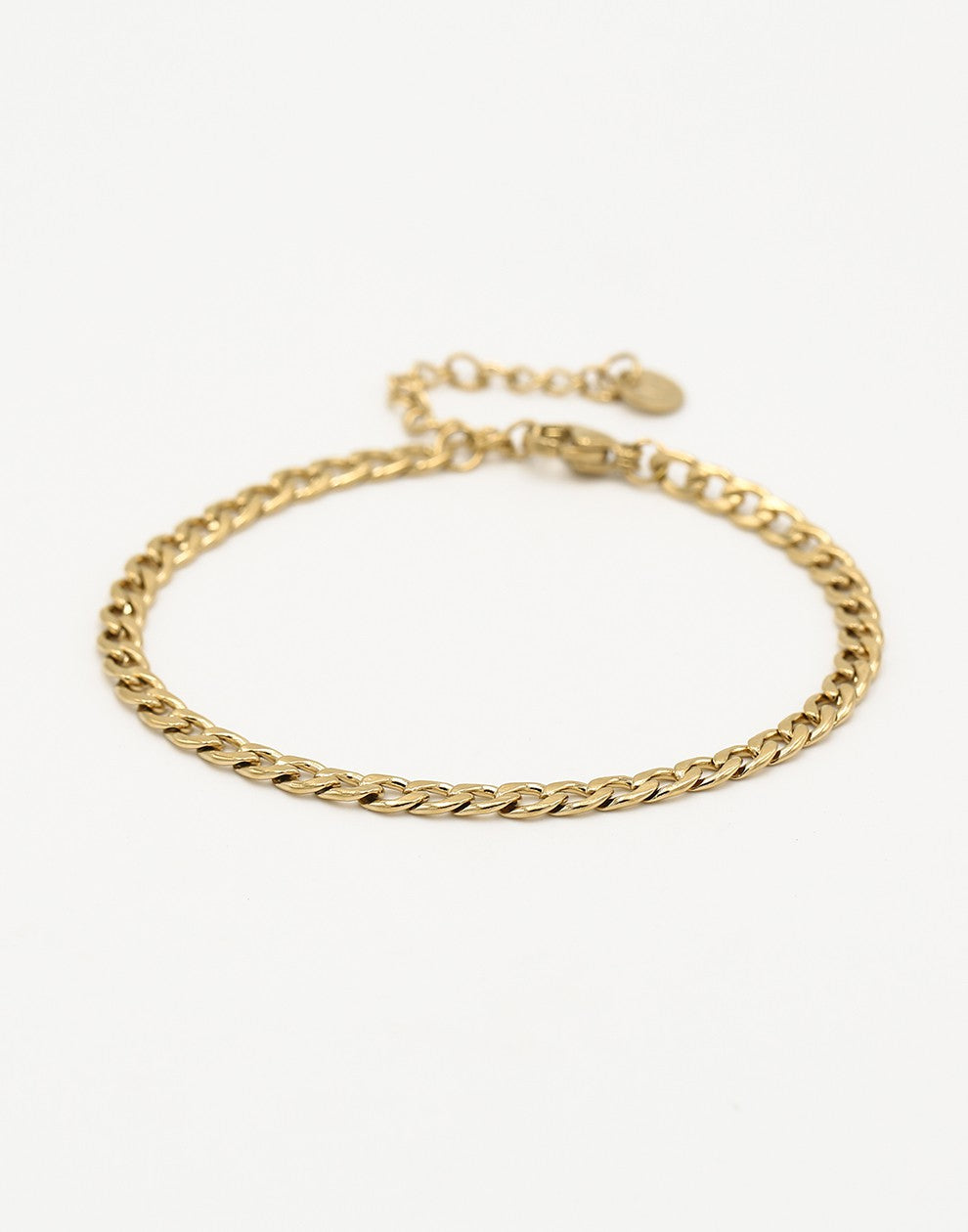 Fijne schakelarmband ovaal goudkleurig