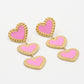 Hartjes oorbellen hanger roze