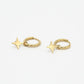 Oorringen met morningstar hanger goudkleurig