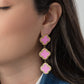 Klavers oorbellen hanger roze