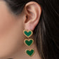 Hartjes oorbellen hanger groen