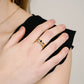 Dubbele ring met steen zwart