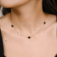 Ketting klavers zwart met strass