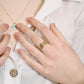 Dubbele ring met steen groen