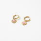 Earrings with clover marble rose gold color